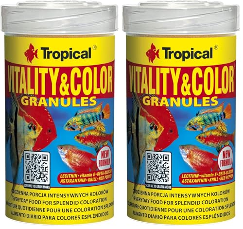 Tropical Fischfutter Granulat 100ml für Aquarienfische Adult All Ages 55 Gramm Packung mit 2