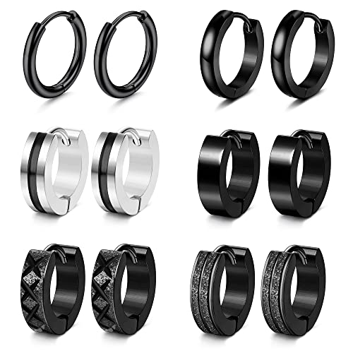 Adramata 6 Paare Hoops Earrings Set Männer Frauen Knorpel Helix Piercing Ohr Mode Punk für
