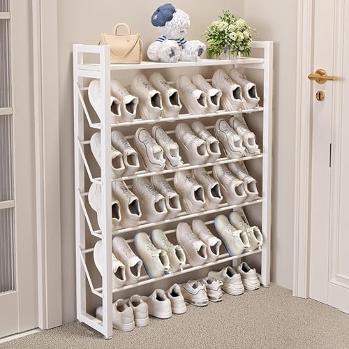 Schlankes mehreren Ebenen platzsparend offen für Eingangsbereich Flur stilvolles weißes Design 83x 18x perfekte Aufbewahrungslösung für den Schrank