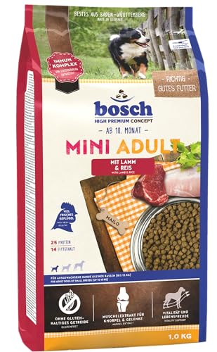 bosch HPC Mini Adult mit Lamm Reis Hundetrockenfutter für ausgewachsene Hunde kleiner Rassen bis 15 kg 1 x 3 kg