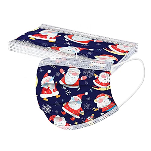 Lulupi 10 Stück Kinder Weihnachten Mundschutz Multifunktionstuch Lustig Einweg Weihnachtsmaske Atmungsaktiv Weihnachtsmotiv Nasenschutz Christmas Motiv Maske Tücher Halstuch Jungen Mädchen