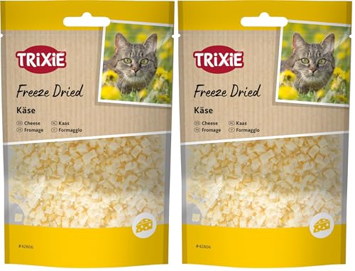 Trixie Katzensnack Freeze Dried Käse Monoprotein-Snack 25 g leckere Katzenleckerlis mit Käse gefriergetrocknet - 42806 Packung mit 2