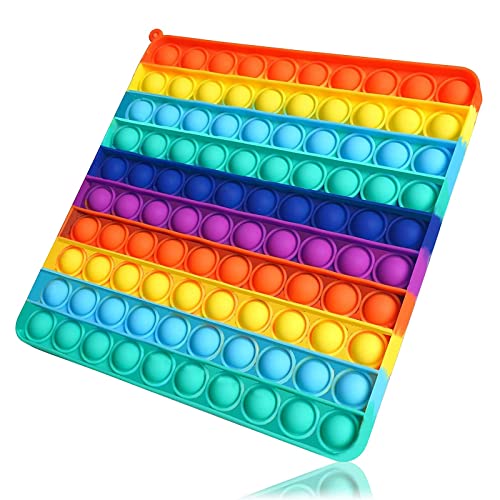 KICOSOADT popit XXL Toys Rainbow Sensory Popper Reliever   20CM 100 Blasenquadrat