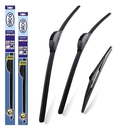 alca Deutschland ASF2216H12x2 Scheibenwischerblätter passend für Hyundai i10 2008 2013 superflach vorne und hinten 55 9 cm x 40 6 cm 30 5 x 5 1 cm