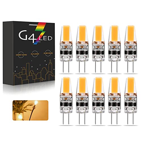 BVCL G4 LED Lampen AC DC 12-24V 3W Dimmbar G4 LED Birnen Warmes Weiß 3000K 270LM Ersatz für 20W 30W Halogenlampen Kein Flackern 10 Stück