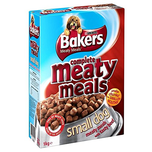 Bakers Complete Meaty Mahlzeiten kleiner Hund mit leckeren Beef 1 kg - Packung mit 2