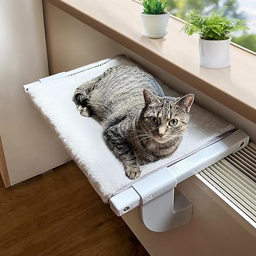 GUUSII HOME Katzenliege Balkon Fensterhängematte für Heizung Heizkörper Hängematte für Katzenfenster Fensterliege Fensterplätze Katzenbett Fensterbank Fensterliegeplatz S