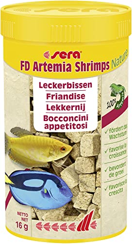 sera FD Artemia Shrimps Nature 250 ml - Der Leckerbissen für ein gesundes Wachstum - Fischfutter fürs Aquarium mit sehr hoher Verwertbarkeit und somit weniger Algen