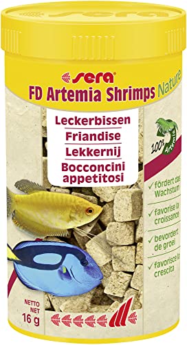 sera FD Shrimps Nature 250 ml   Der Leckerbissen für ein gesundes Wachstum   Fischfutter fürs Aquarium mit sehr hoher Verwertbarkeit und somit weniger Algen