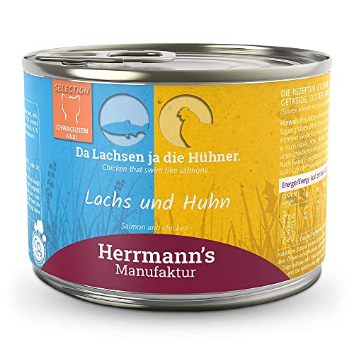 Herrmann s - Selection Lachs und Huhn - 12 x 200g - Nassfutter - Katzenfutter