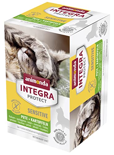 animonda INTEGRA PROTECT Katzenfutter nass Sensitive Pute Kartoffel 6 x 100g vom Tierarzt empfohlen bei Futtermittelallergie mit Veterinären entwickeltes Diätalleinfutter für Katzen