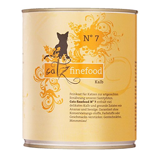  N 5 Salmon Poultry Delicatessen Wet Cat Food Refined with Spinach Tomato 6x 800g Tins