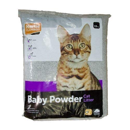 Katzenstreu Flamingo mit Babypuderduft Sparpack 2x15kg