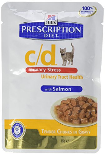 Hill s Verschreibung Diet Feline c d Unruhen Blasenschwäche Nahrung Croquettes für Katzen mit Nierenproblemen oder Blasenschwäche Hühner Geschmack 85 Gramm pro Portion 2040 Gramm pro Tüte