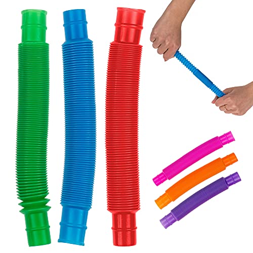 Fidget Pop Tube Stretchrohr Pop It Sensorik Spielzeug - 3 Stück je bis zu 45 cm lang in bunten Farben
