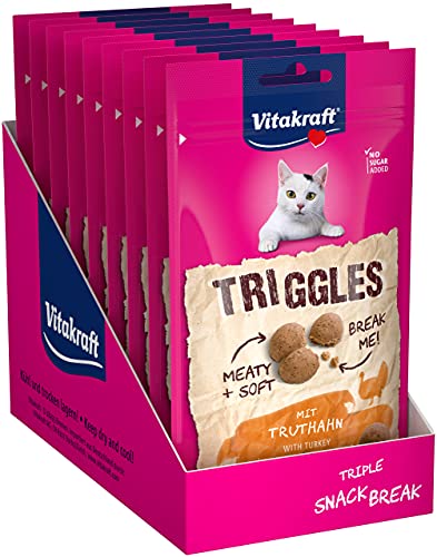 VITAKRAFT Triggles Leckerli für Katzen Truthahn 9 Packungen 40 g