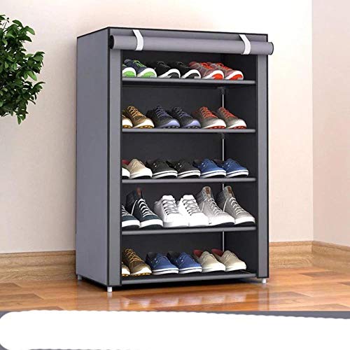 RFDFG re Kombination Schuhschrank Einfacher Stoff Stoff Aufbewahrungsschuhe Rack Folding Staubdichtes Schuhregal DIY re-5 Schicht