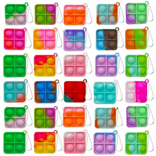 COYUN 30ück Mini Mini Silicone Keychain Poppet aus Silikon mit Schlüsselbund for ADHS COYUN 30ück Mini Mini Silicone Keychain Poppet aus Silikon mit Schlüsselbund for ADHS