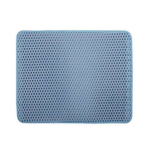 NIQIU Honeycomb Doppellagige wasserdichte urindichte Auffangmatte Leicht zu reinigende Streukontrolle Katzentoiletten Blau 30x30