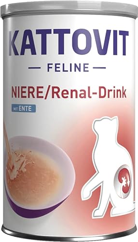 Kattovit Niere Renal-Drink Ente 1 x 135 ml Ergänzungsfuttermittel für ausgewachsene Katzen Feinste Fleischstückchen mit Ente Zur Unterstützung der Nierenfunktion