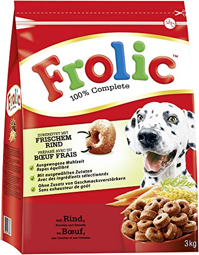 Frolic Hundefutter Trockenfutter mit Rind Karotten und Getreide 3 Beutel 3 x 3kg
