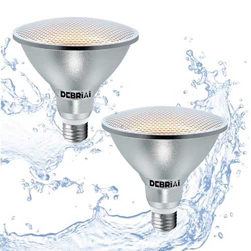 DEBRiAi E27 PAR38 LED Lampe 18W 2700K Warmweiß Ersetzt 120W Halogen Leuchtmittel IP65 2000 Lumen Strahler Flimmerfrei Reflektorlampen Abstrahlwinkel 60 Spot Birnen Nicht Dimmbar 2er-Pack