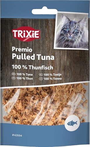 Trixie Katzensnack Premio Pulled Tuna aus natürlichen Zutaten 30 g leckere Katzenleckerlis mit Thunfisch - 42694