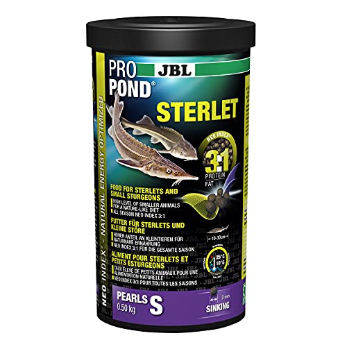 JBL Alleinfuttermittel fÃ¼r Sterlets und kleine StÃ¶re farbige Perlen spezielle Lebensmittel tief Sterlet GrÃ¶ÃŸe S 500 g