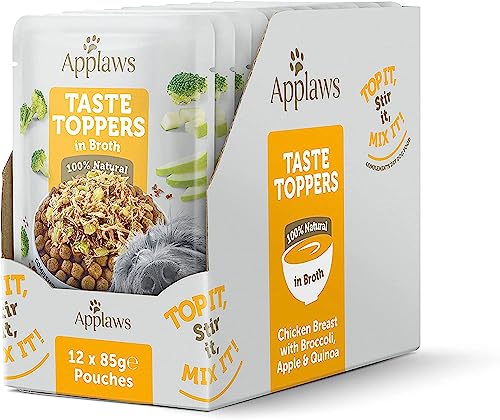 Applaws Taste Toppers 100% natürliche Wet Dog Food Topper Huhn und Gemüse in Brühe Pouch 12 x 85g Beutel