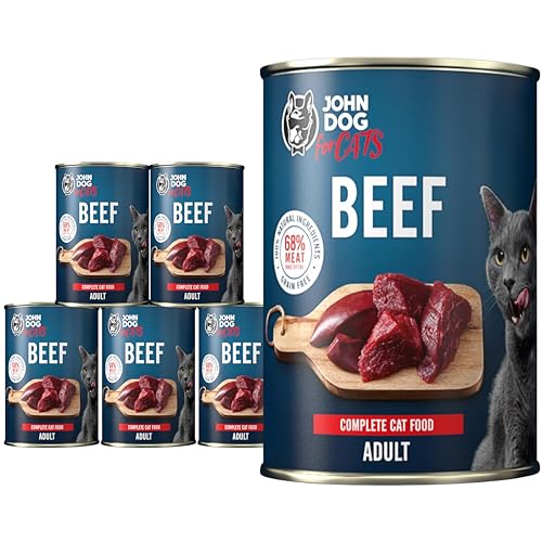 Jane Cat Katzennassfutter Adult Rind 6 x 400g - hochwertiges Nassfutter für Katzen - ohne Getreide und Zucker mit 100% frischen Zutaten