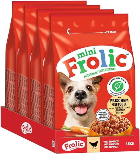 Frolic Mini Hunde Trockenfutter für kleine Hunde mit frischem Geflügel 4x1 5kg