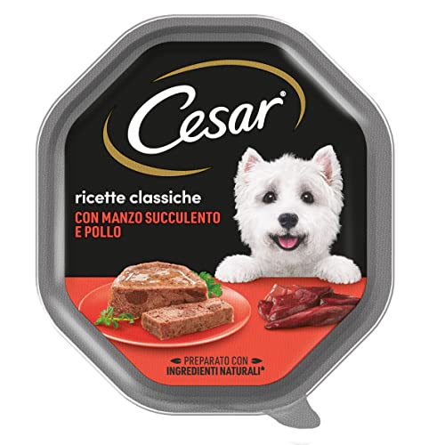 Cesar Klassische Rezepte Futter für Hund mit saftigem Rindfleisch und Huhn 150 g - 14 Pfannen
