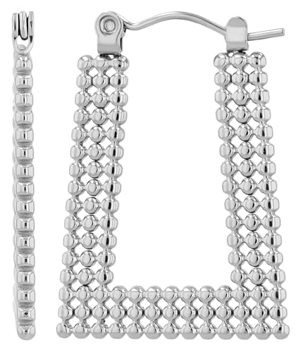 Akzent Wasserfeste Edelstahl Ohrringe Creolen in Silber für Damen 100% Wasserfest Hautverträglich