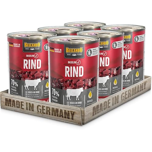  Baseline für Rind 6X 400g Dose 70% Fleisch für nass ohne Getreide Made in Germany