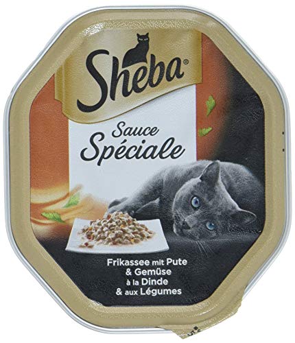 Sheba Katzenfutter Nassfutter Sauce Sp ciale mit Frikassee mit Pute Gemüse in Sauce 1 x 85g Schale
