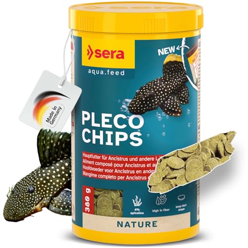 sera Pleco Chips 1.000 ml 380 g Wels Futtertabletten Chips für gesunde Bodenfische Welsfutter Aquarium mit hoher Futterverwertbarkeit Wels Futter Fischfutter Aquarium Made in Germany