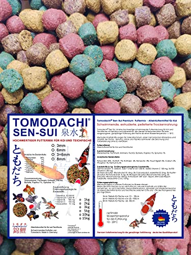 Koifuttermischung Schwimmfutter Koi 8mm Koifutter Mix für Jumbo-Kois 4farbiger farbverstärkender Koimix Spirulina Astax große Koi 8mm 2kg