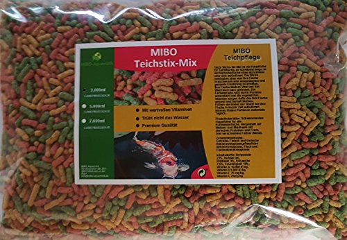 MIBO Teichsticks Mix 3000ml Teichfutter Sticks Teichpflege Futter Gartenteich