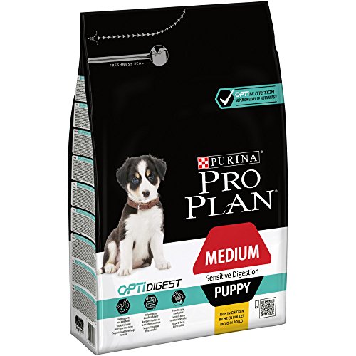 Pro Plan Dog Medium Puppy Hund Sensitive Digestion Huhn und mit Reis Trockenfutter 1er Pack 1 x 3 kg Beutel