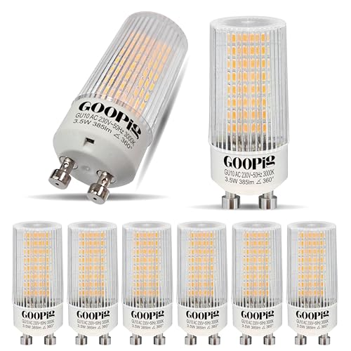Goopig GU10 LED Lampen Mais 3 5W Warmweiss 3000K Ersetzt 50W 6er Pack 385lm Leuchtmittel Flimmerfrei Nicht Dimmbar T22 Klar Zylinder Form lampen Abstrahlwinkel 360 Birnen