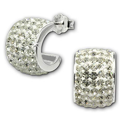SilberDream weiß Beauty Ohrringe Zirkonia 925 Silber Damen Creolen GSO009W Silber Creole
