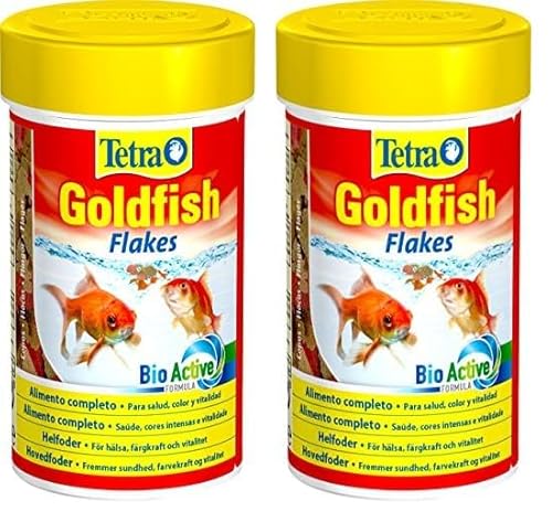 Tetra Goldfish Flakes Futter für alle Goldfische und andere Kaltwasserfische 100ml Packung mit 2