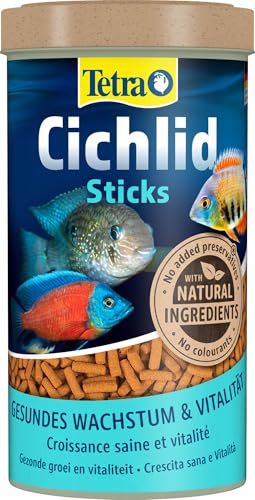Tetra Cichlid Sticks - Fischfutter für alle Cichliden und andere große Zierfische schwimmfähige Futtersticks 500 ml Dose