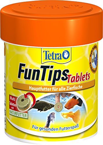 Tetra FunTips Tablets - an der Aquarium-Scheibe haftende Futtertabletten optimal zum Beobachten der Fische geeignetes Fischfutter 75 Tabletten