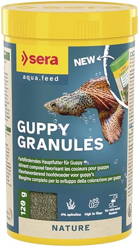 Guppy Granules 250 ml hauptfutter für guppys mit ballaststoff- und carotinoidreichen inhaltsstoffen gegen mangelerscheinungen