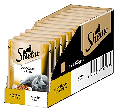 Sheba Selection in Sauce Katzenfutter im Frischepack Geflügel 12er Pack 12 x 85 g