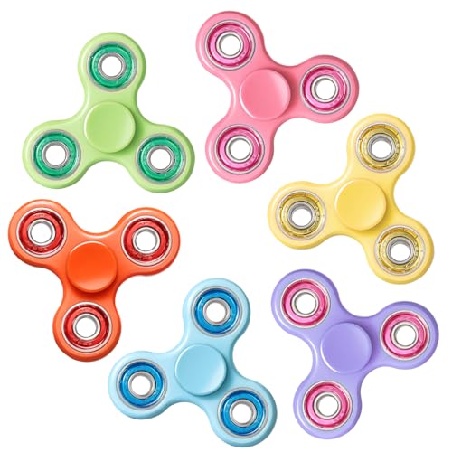 Fidget Spinners 6 Pack Sensory Fidget Spielzeug ADHD Angst Spielzeug Stress Relief Reducer Hand Spinner Graduation Geschenk Klassenzimmer Preise Party Favors für Kinder Erwachsene