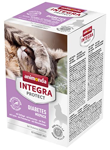 animonda INTEGRA PROTECT Katzenfutter nass Diabetes im Variationen Mix 6 x 100g vom Tierarzt empfohlen bei Diabetes mit Veterinären entwickeltes Diätalleinfutter für erwachsene Katzen