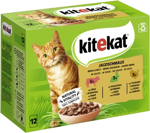 KITEKAT Portionsbeutel Multipack Jagdschmaus in Sauce 12x85g