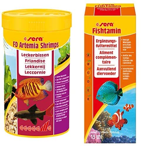 sera Bundle Vitamine Leckerbissen Artemia bestehend aus FD Artemia Shrimps 250ml fishtamin 15ml
